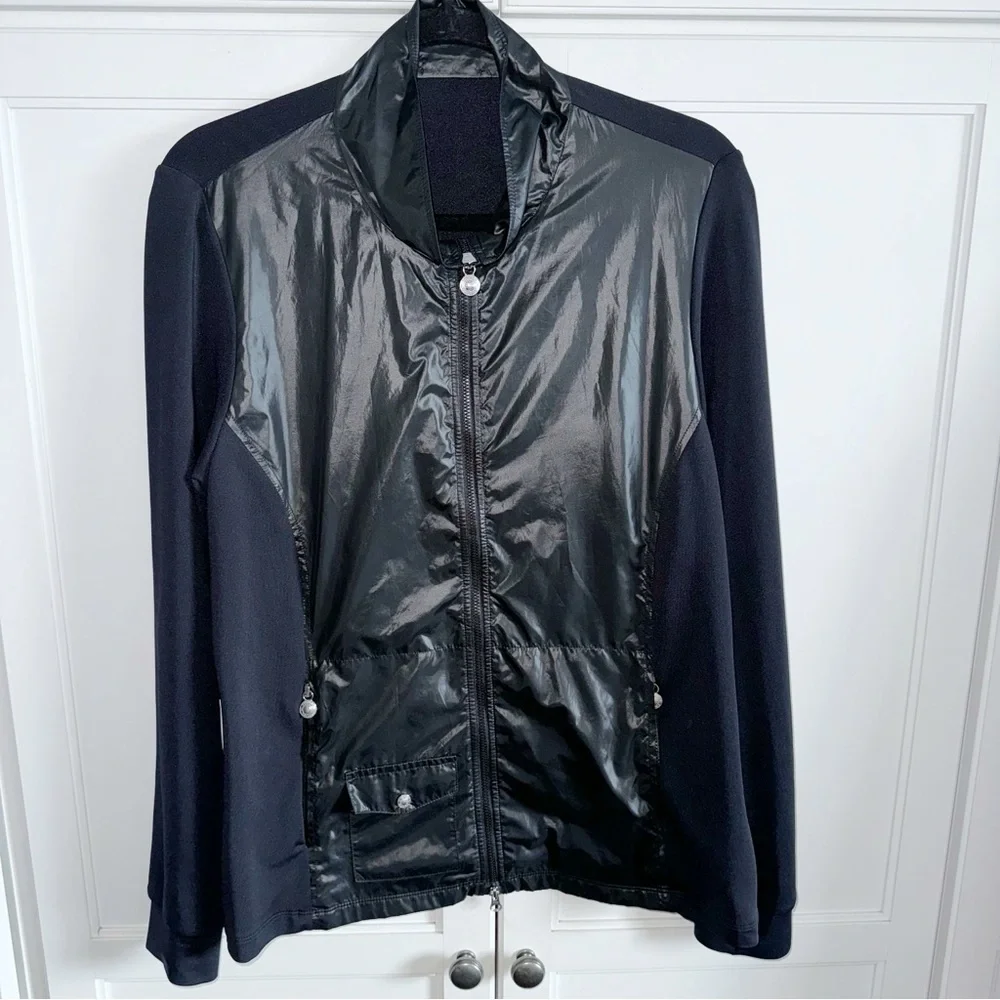 Golfino Golf Jacket Lightweight Black Berenice Sports Sz M/L Gorpcore Ladies